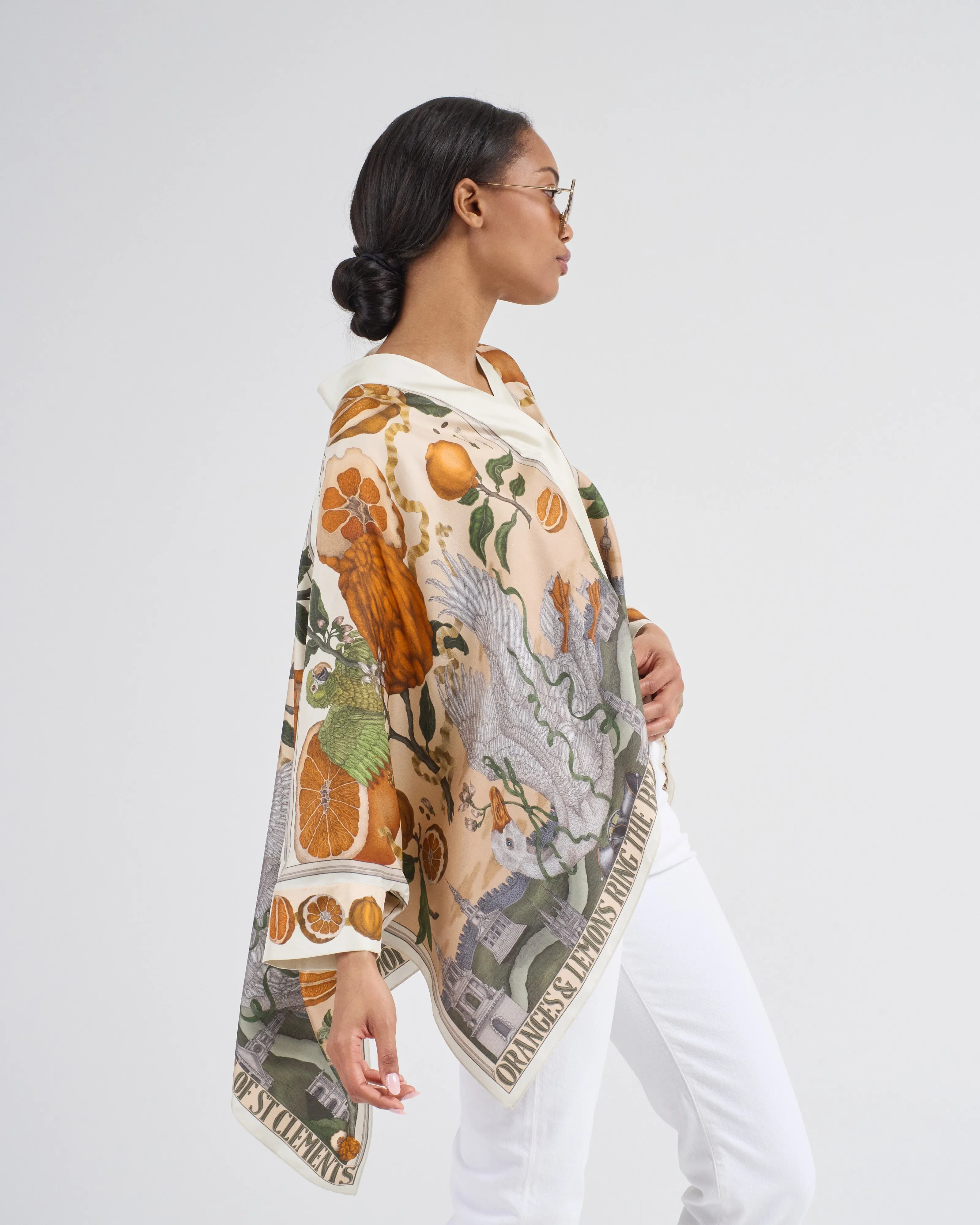 oranges and lemons silk scarf blouse