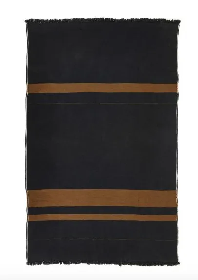 Oscar Throw Blanket - Black Stripe