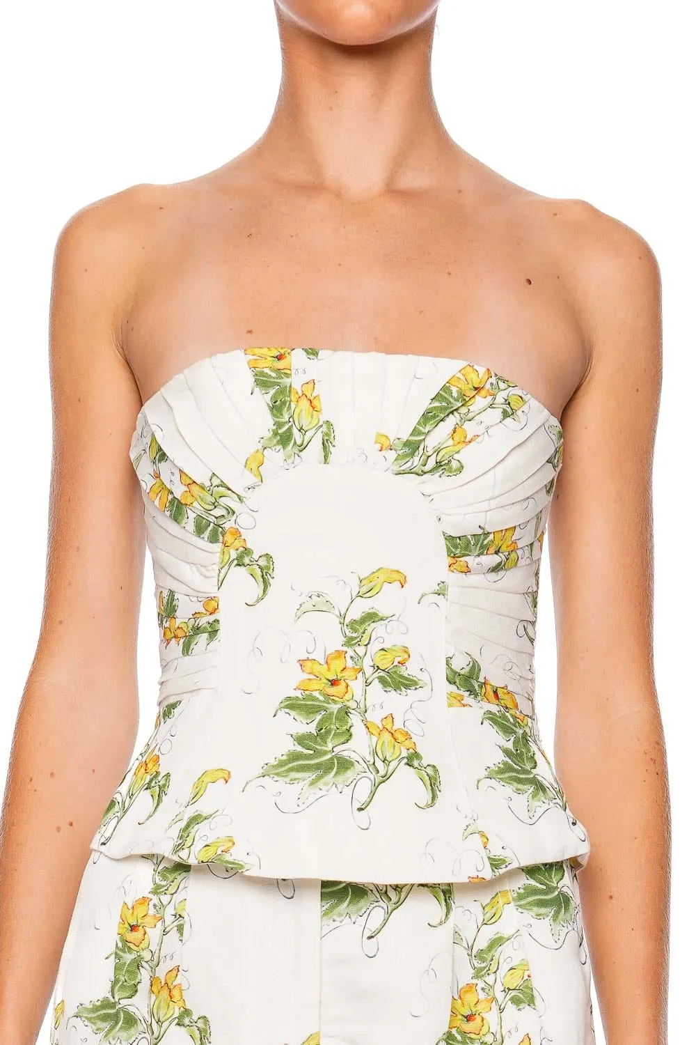 Otta Floral Strapless Bustier Top