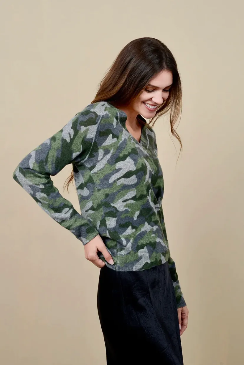 PAMMI CASHMERE SWEATER IN ARMY