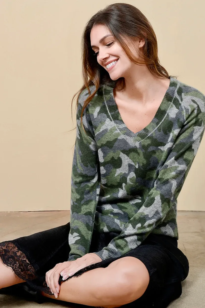 PAMMI CASHMERE SWEATER IN ARMY