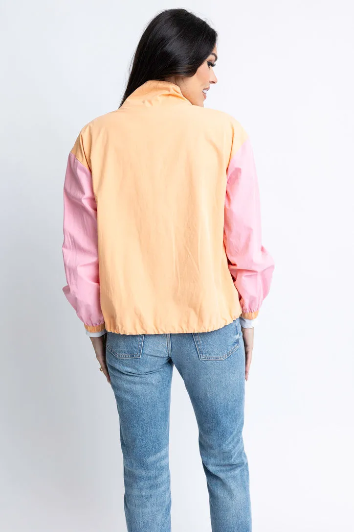 Pastel Colorblock Pocket Utility Jacket