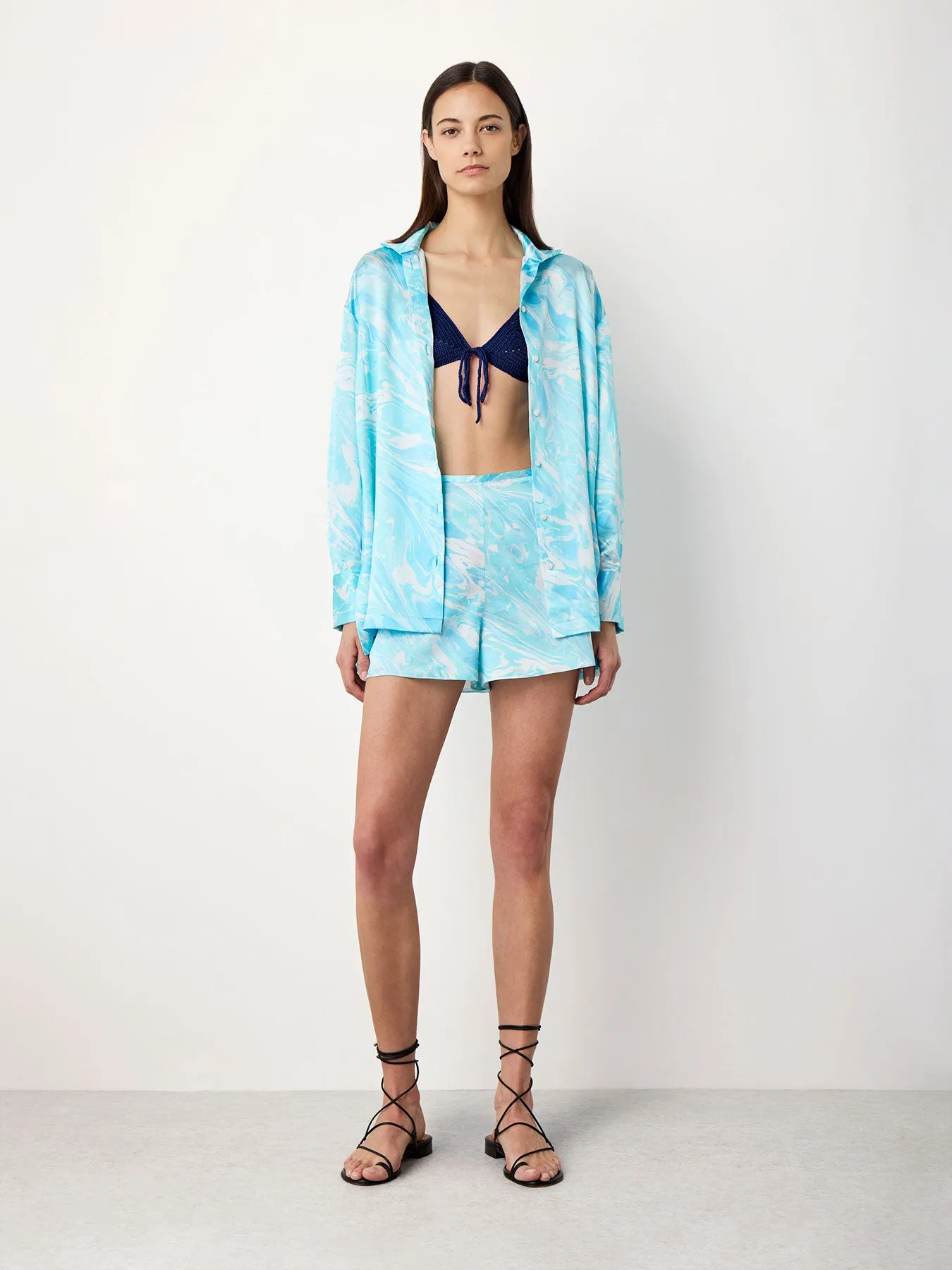 Patri Blue Hand Crochet Bikini Top