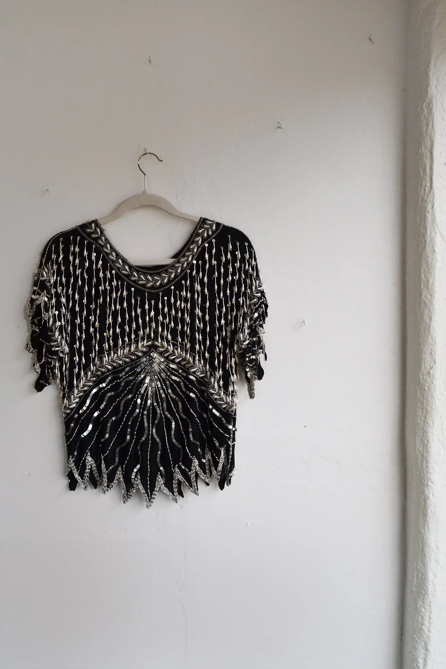 Pearl Sequin Silk Blouse