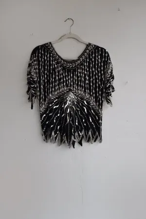 Pearl Sequin Silk Blouse