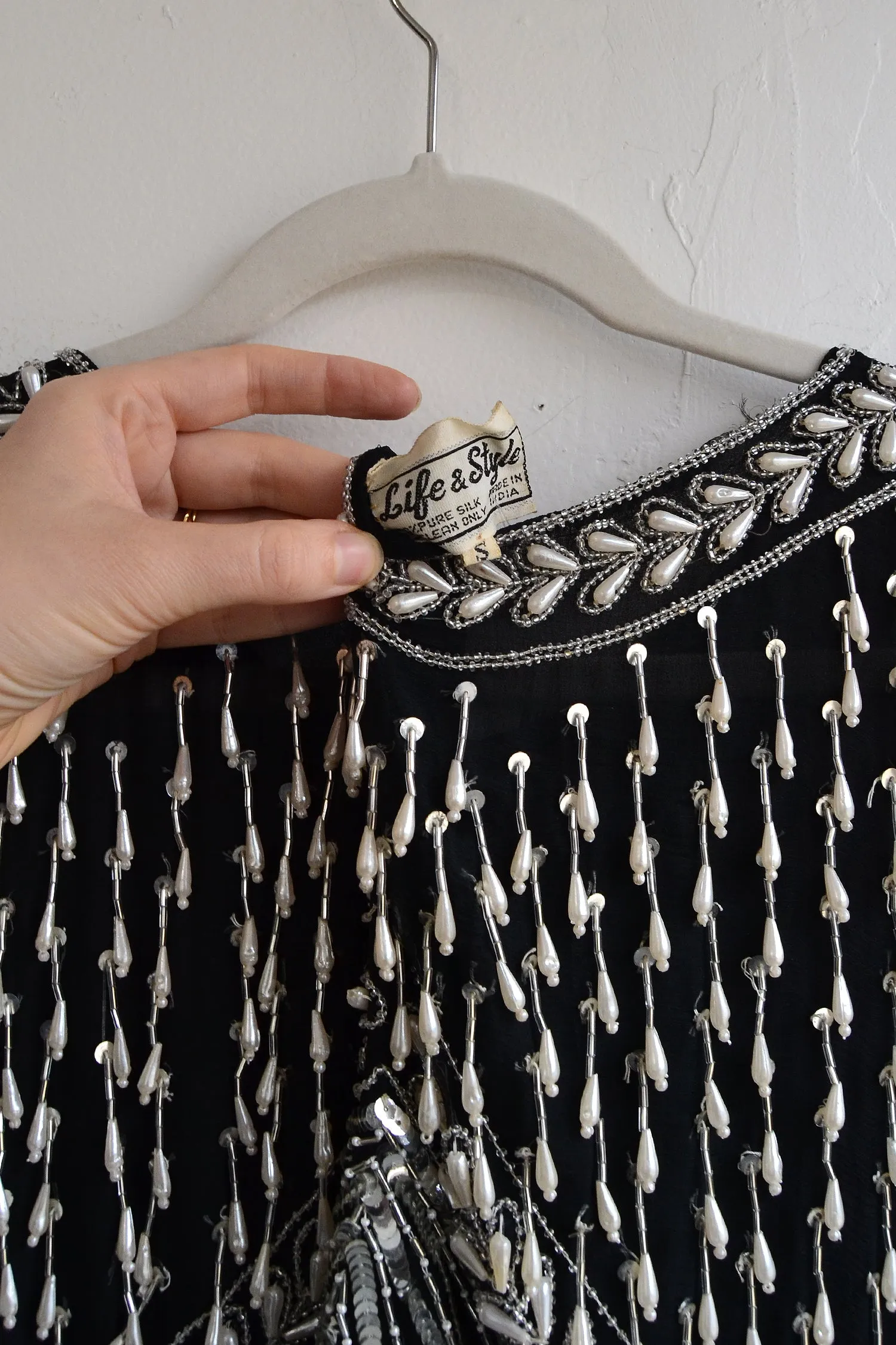 Pearl Sequin Silk Blouse