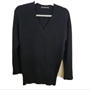 Peruvian Connection Black Royal Alpaca V Neck Sweater Size XS
