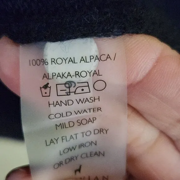 Peruvian Connection Black Royal Alpaca V Neck Sweater Size XS