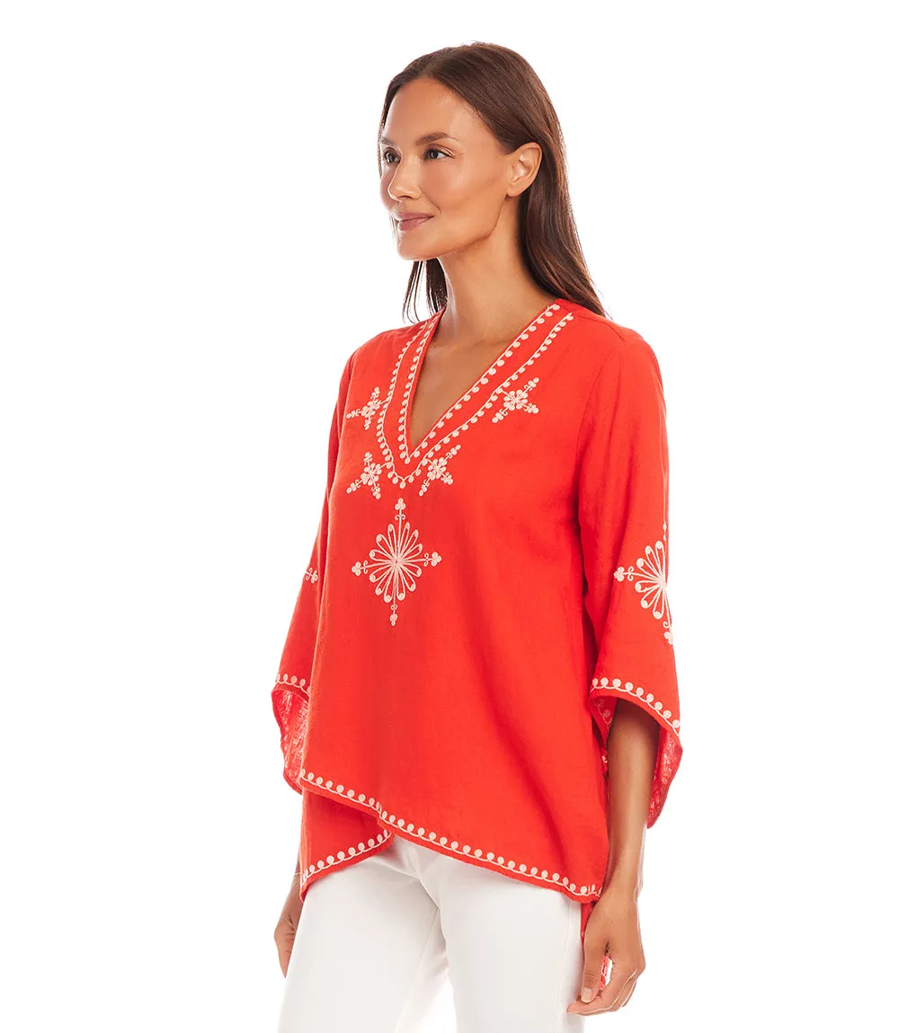 Petite Size Bracelet Sleeve Asymmetric Top