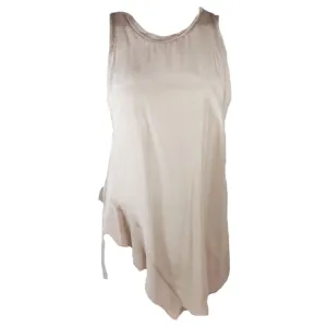 PHILLIP LIM 3.1 Nude Sleeveless Silk Asymmetrical Hem Top Size 2