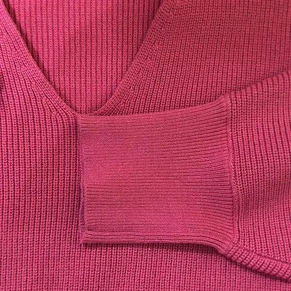Philosophy Pointelle Sleeve V-Neck Sweater