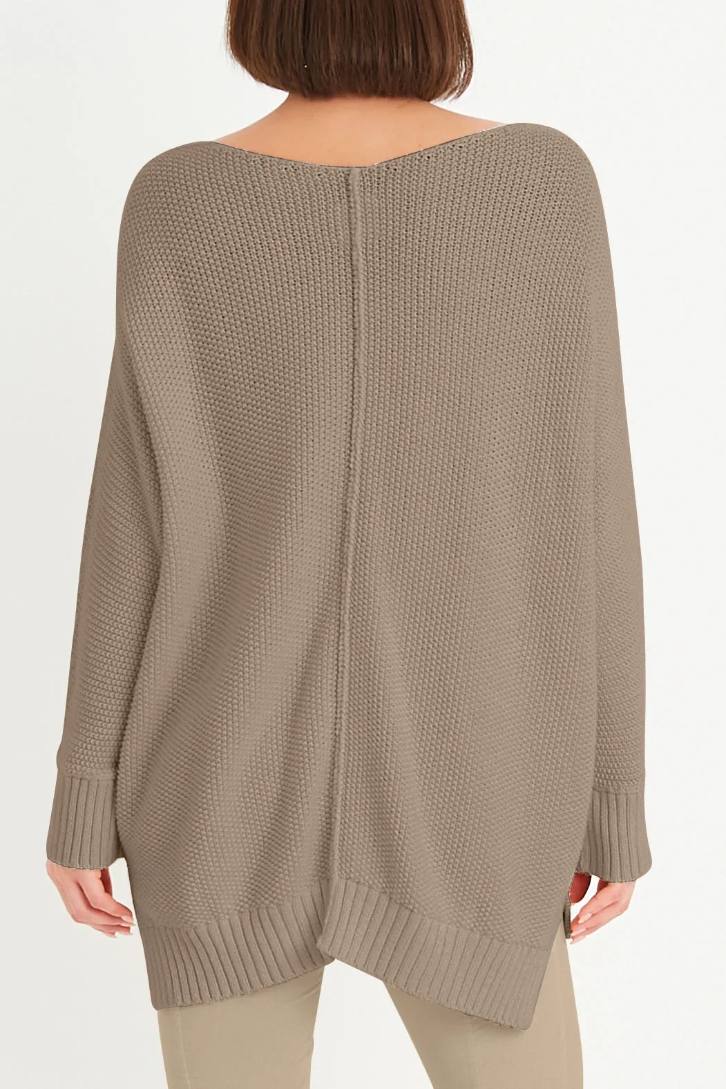 Pima Cotton Pebble V Neck Sweater