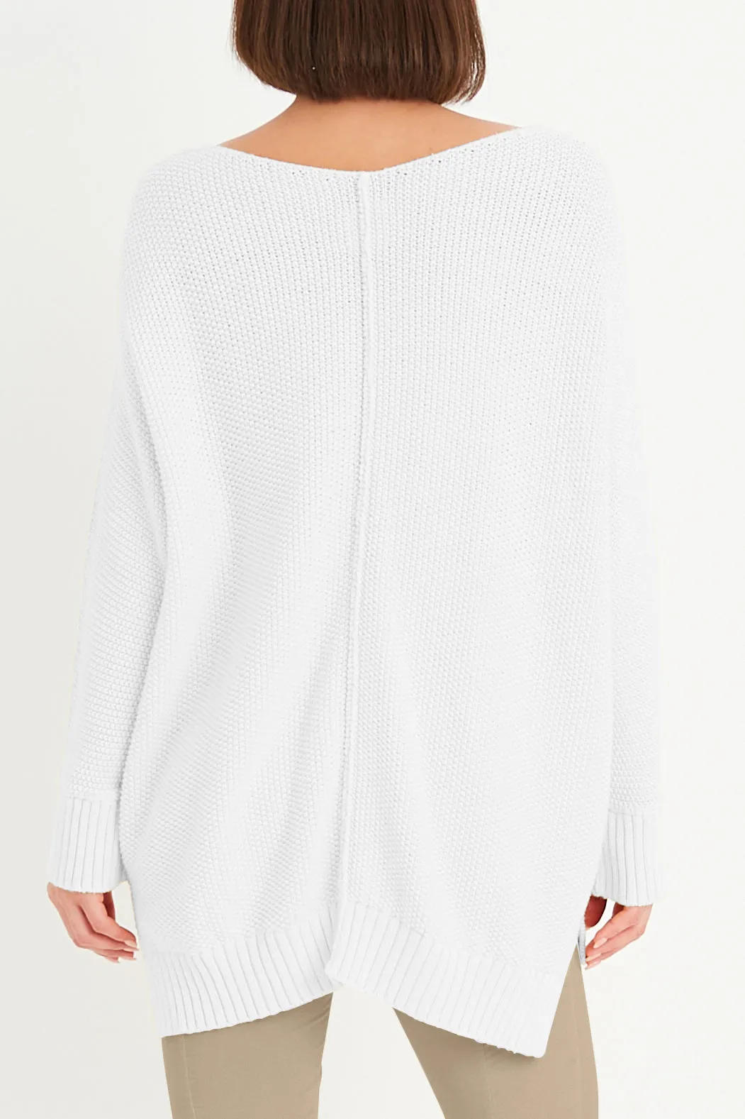 Pima Cotton Pebble V Neck Sweater