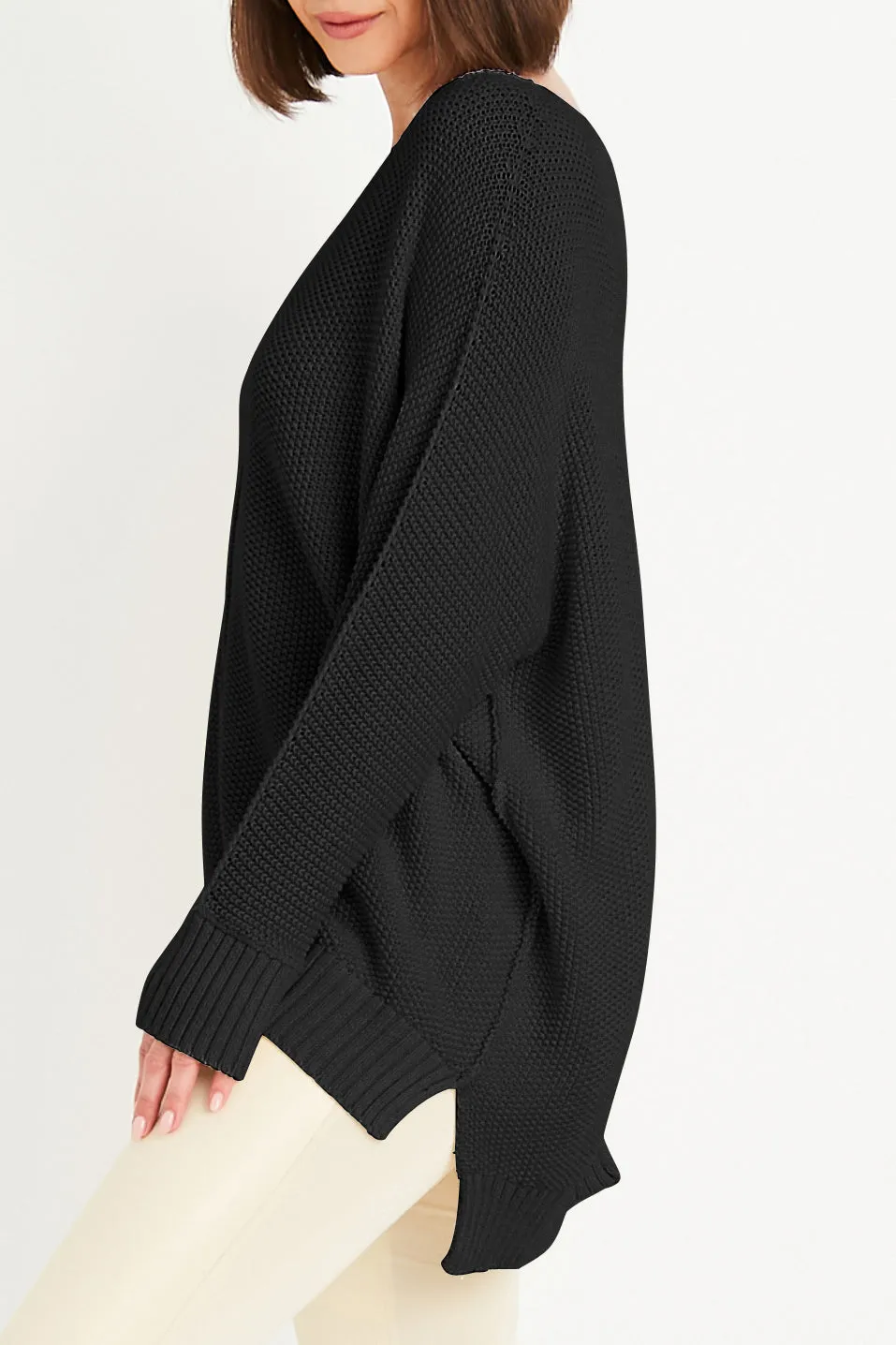 Pima Cotton Pebble V Neck Sweater