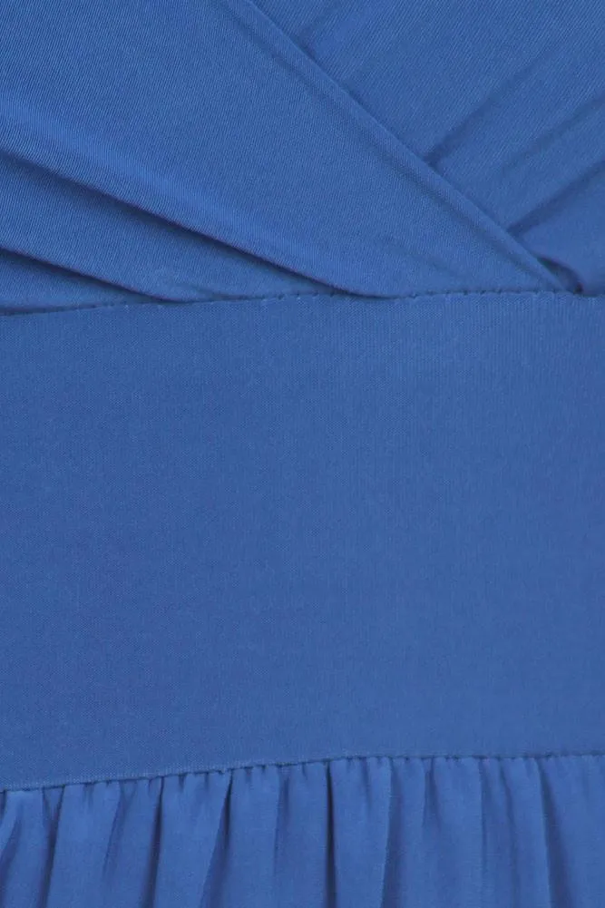 Plus Size Radiance Tulip Hem Blue Maxi Dress