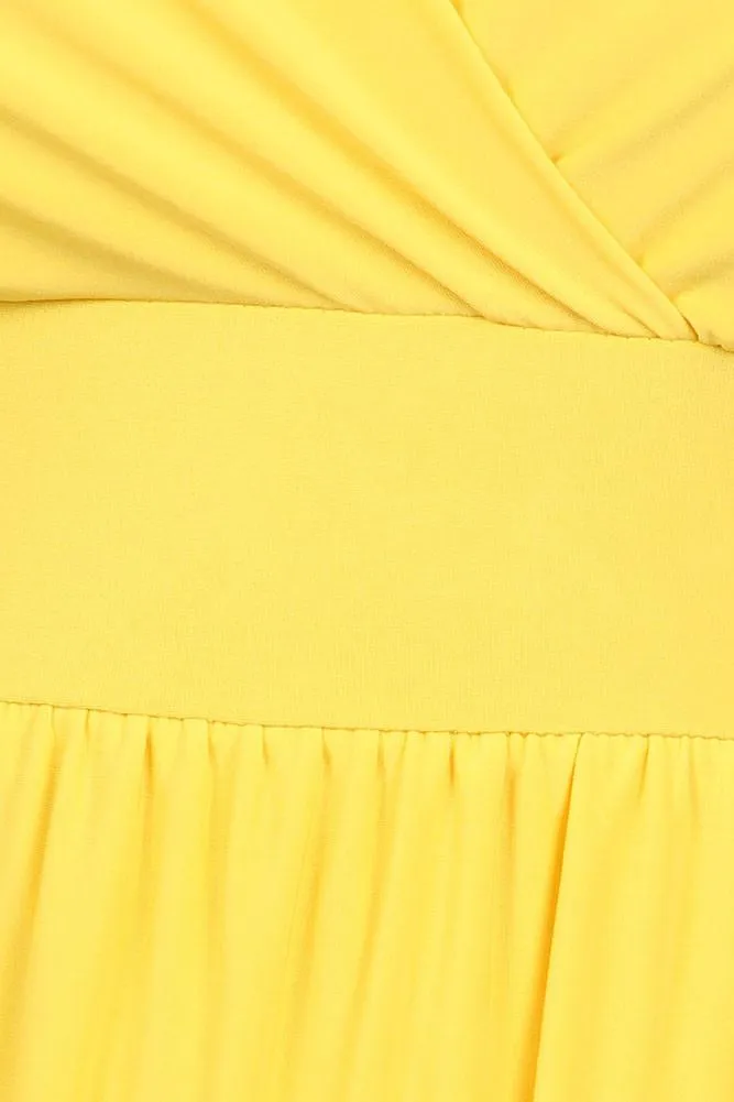 Plus Size Radiance Tulip Hem Yellow Maxi Dress
