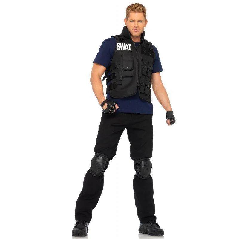 Police SWAT Commander Mens Adult Costume Police Vest FBI Jacket