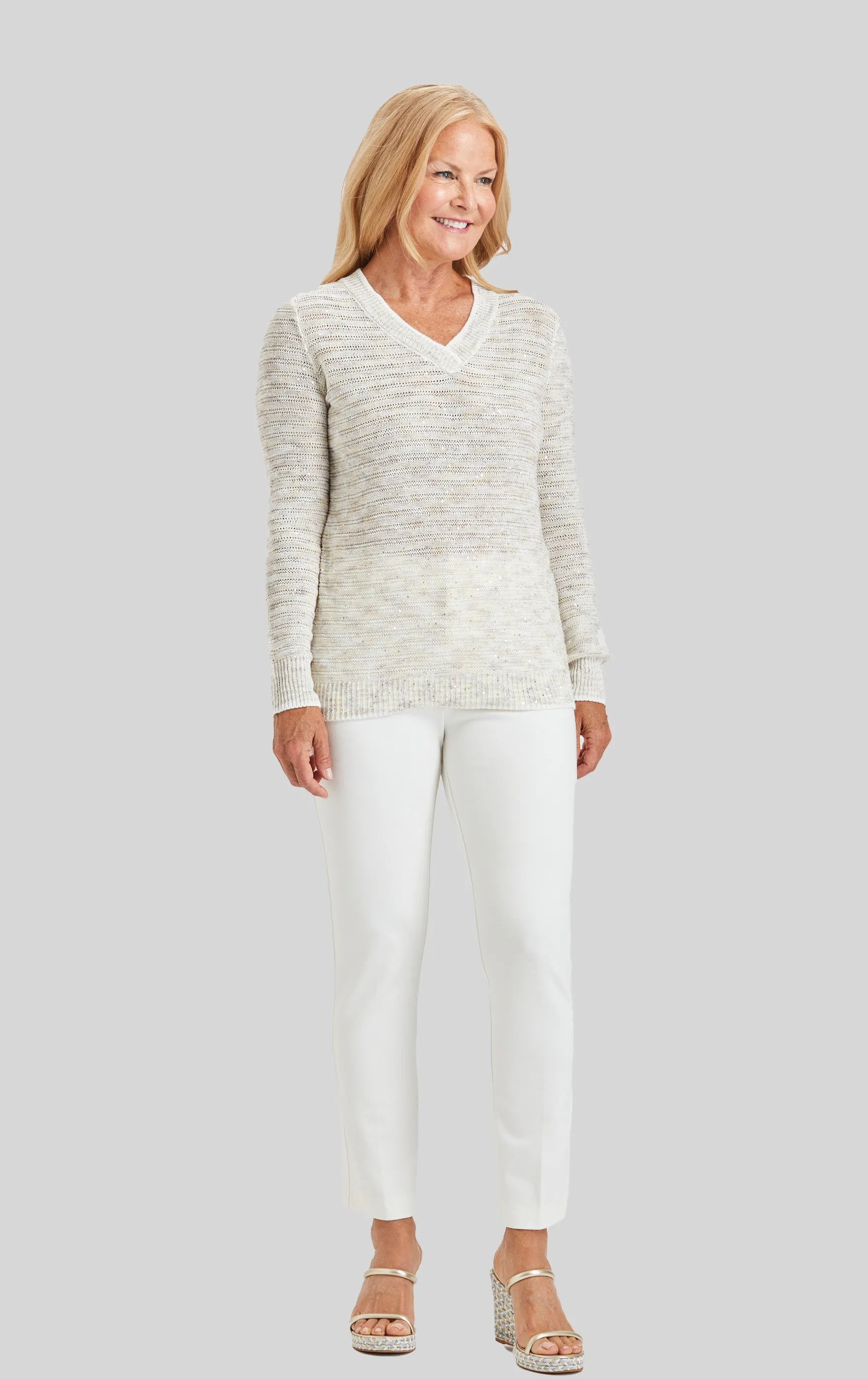 Pop of Sparkle V-Neck- FINAL SALE