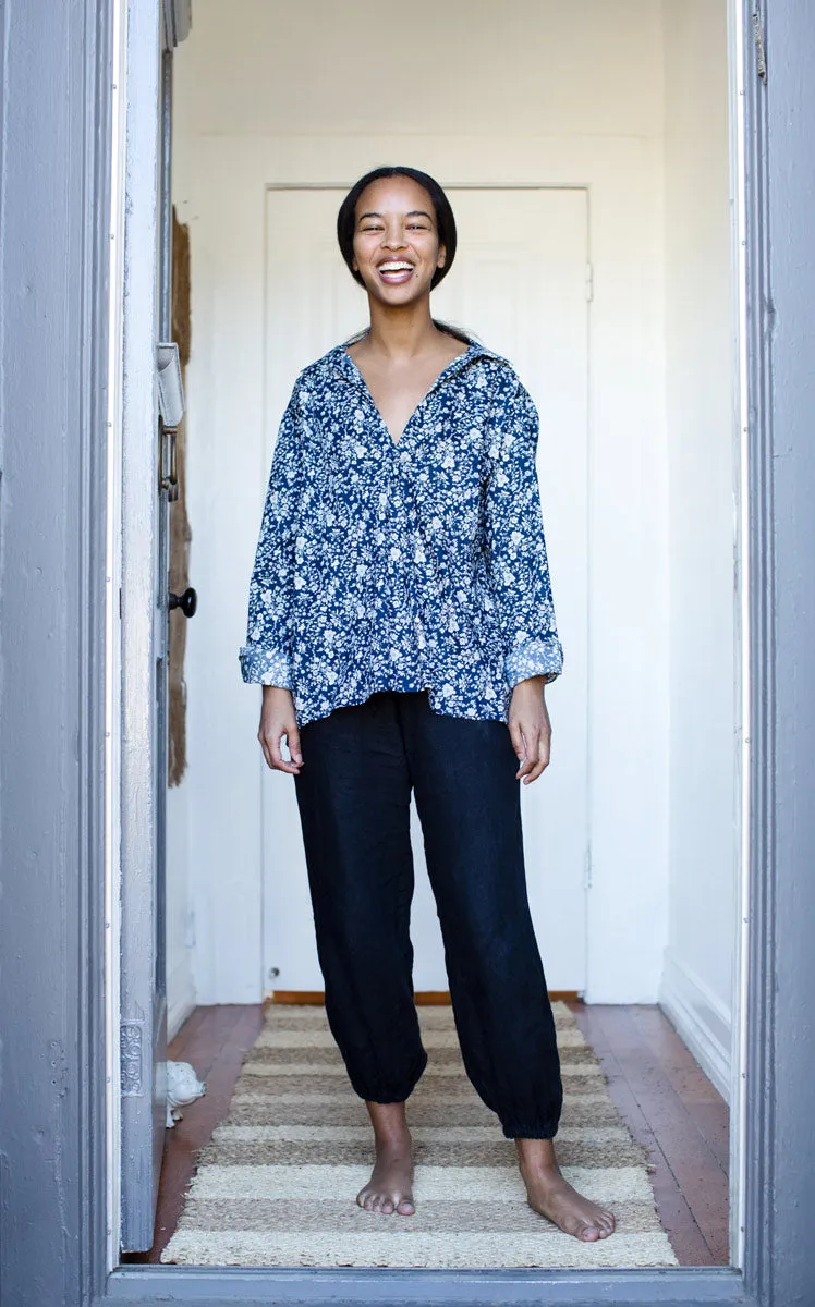 Potter's Top in Liberty Navy Floral