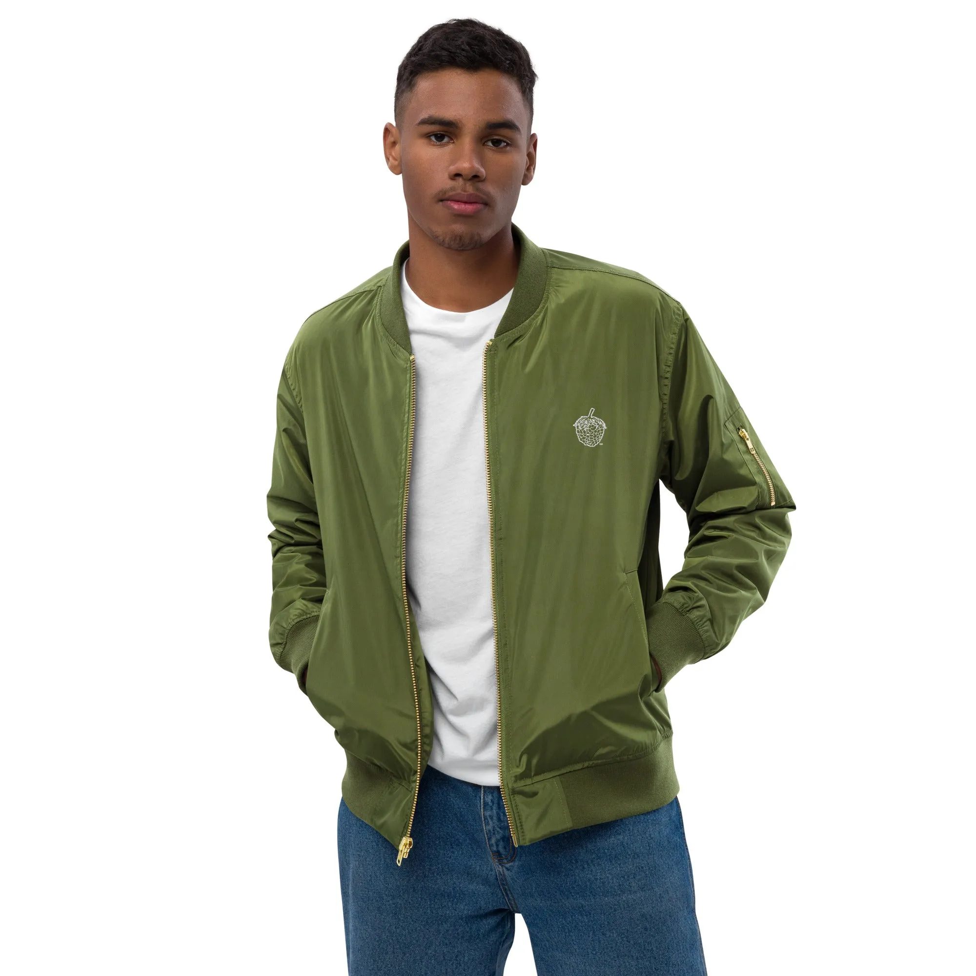 Premium Berry recycled bomber jacket