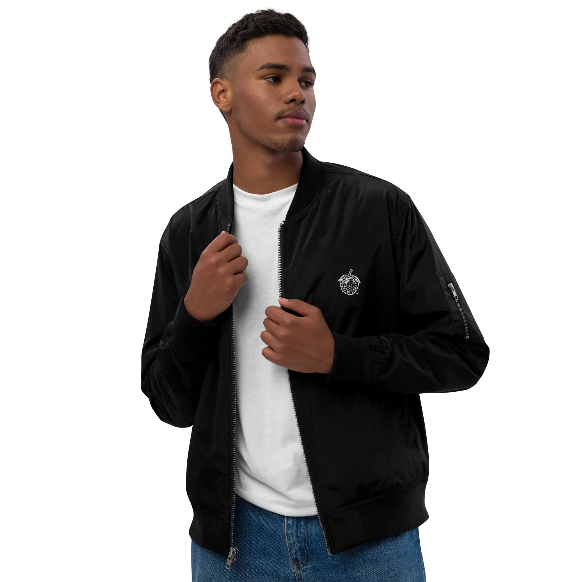 Premium Berry recycled bomber jacket