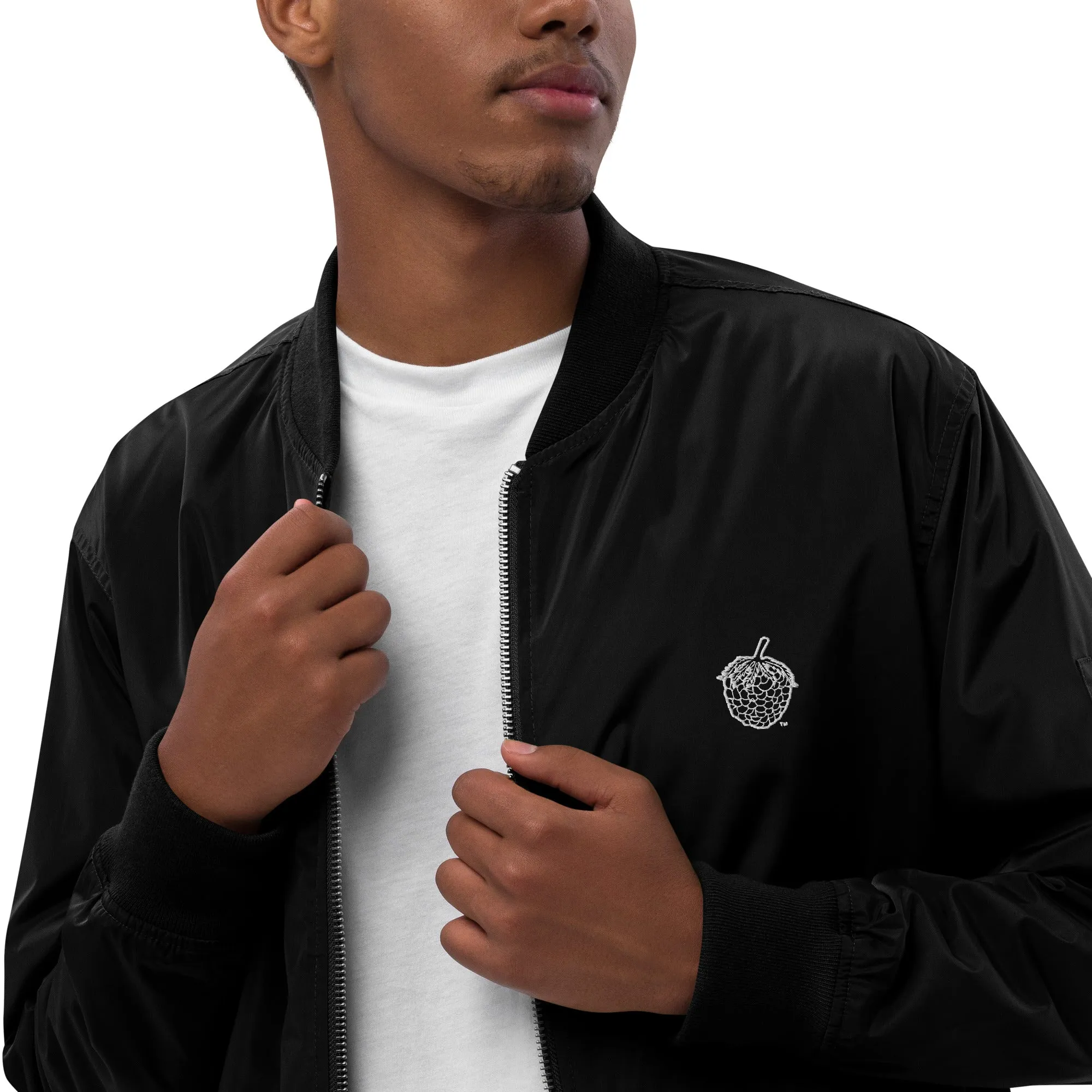 Premium Berry recycled bomber jacket