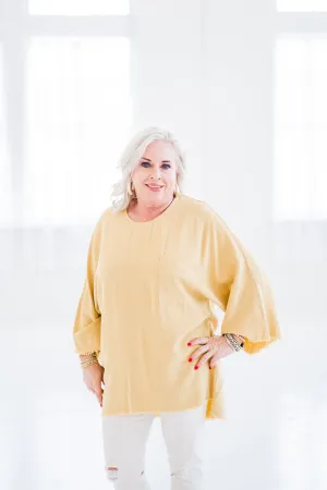 Pretty in Yellow Linen Top
