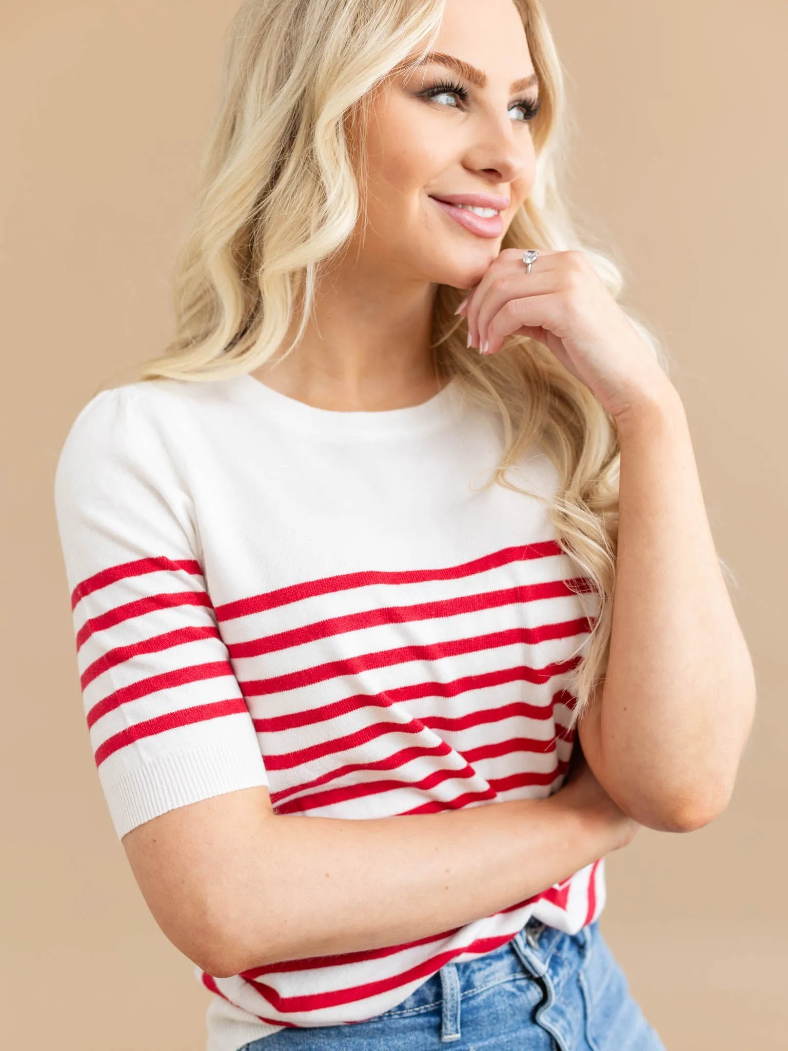 Puff Short Sleeve Pullover Sweater