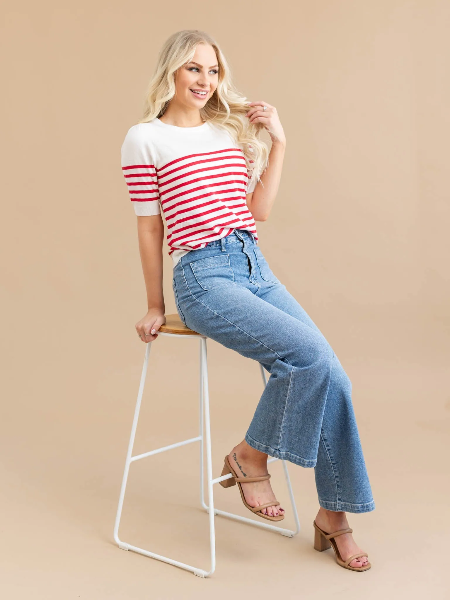 Puff Short Sleeve Pullover Sweater