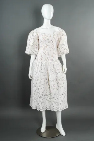 Puffy Lace Off-Shoulder Dress