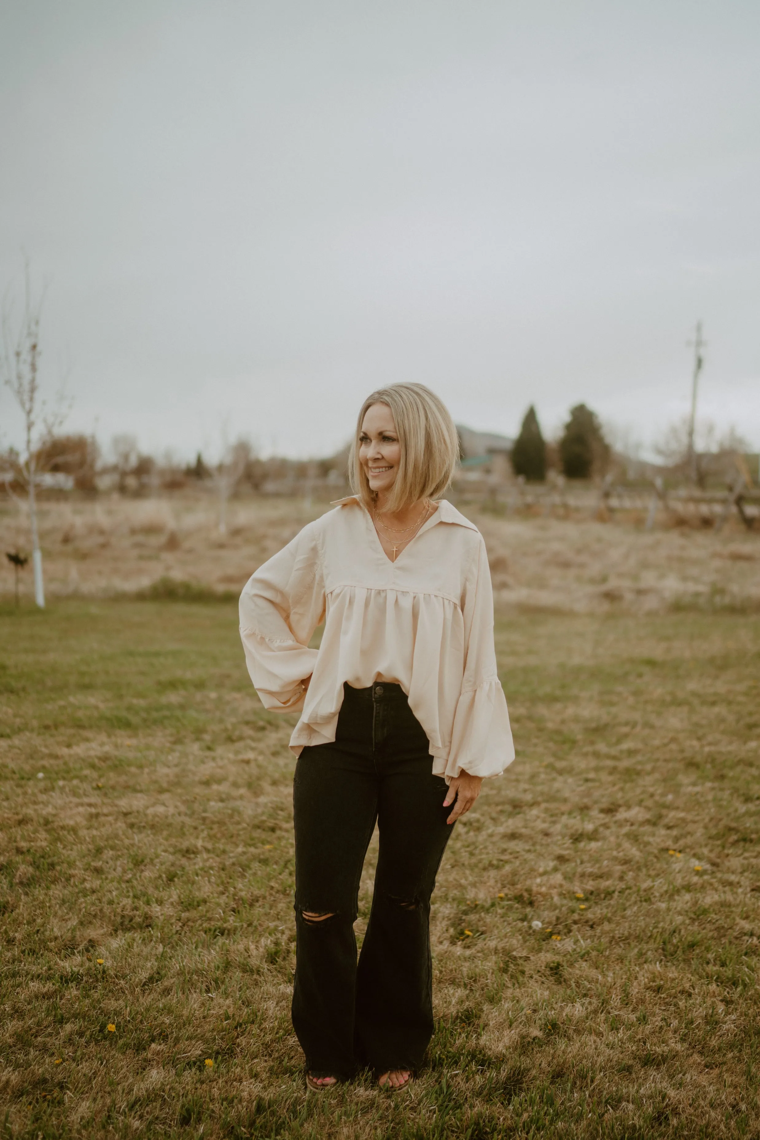 Quincey Top | Eggshell