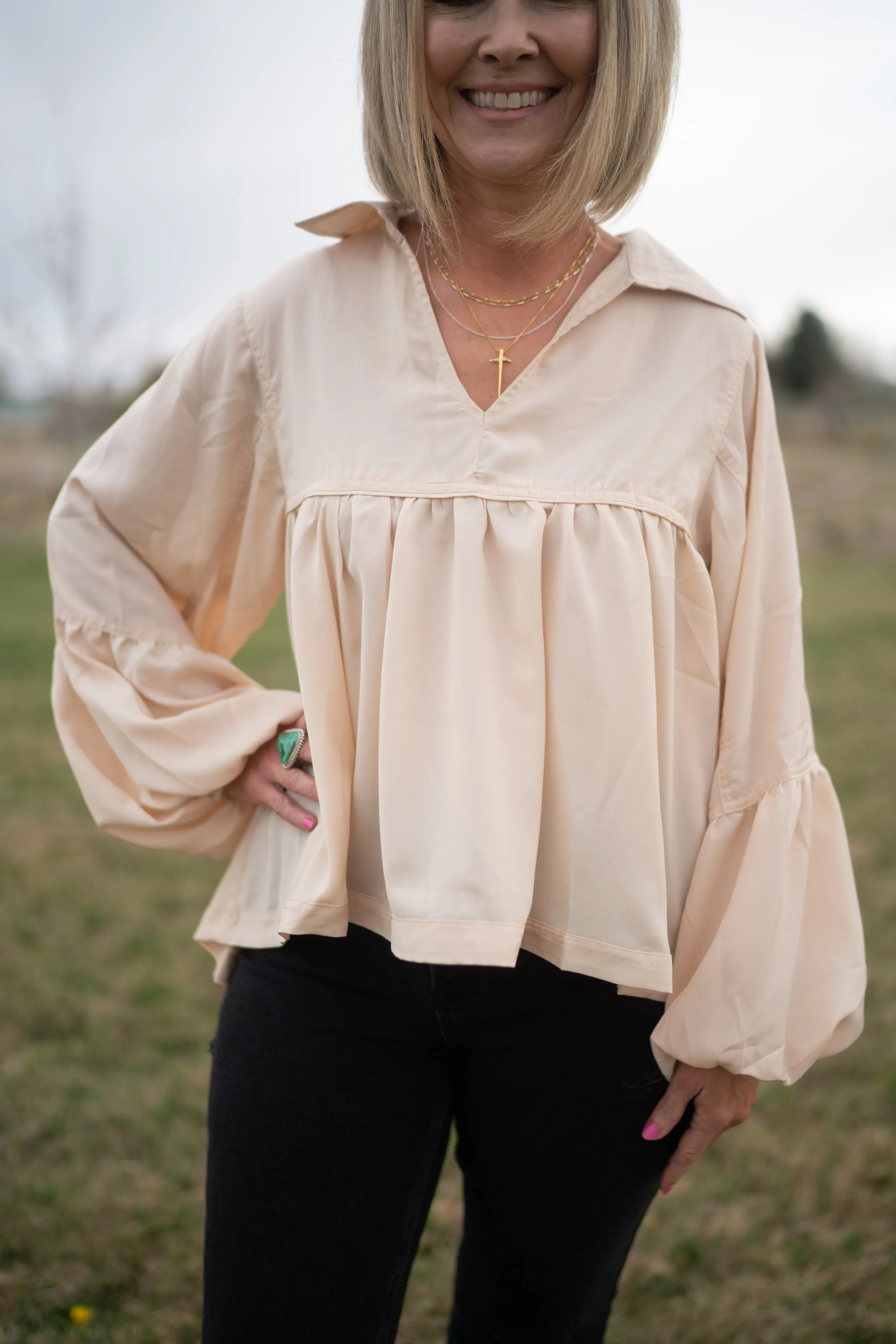 Quincey Top | Eggshell