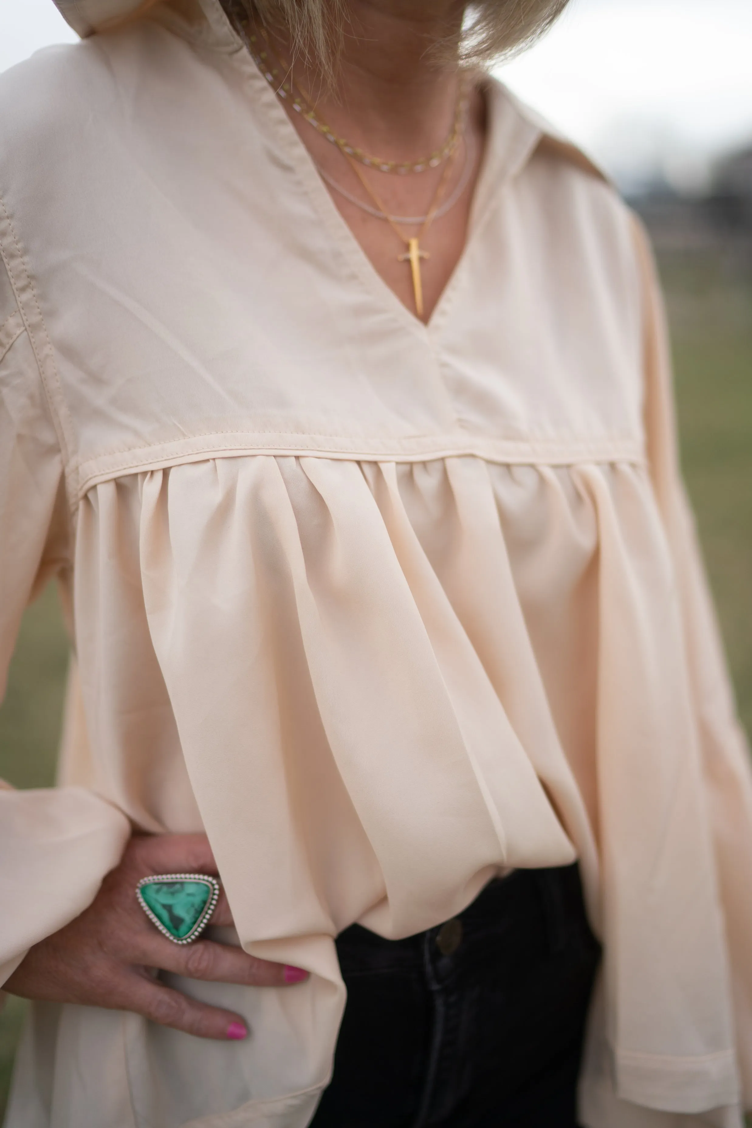 Quincey Top | Eggshell