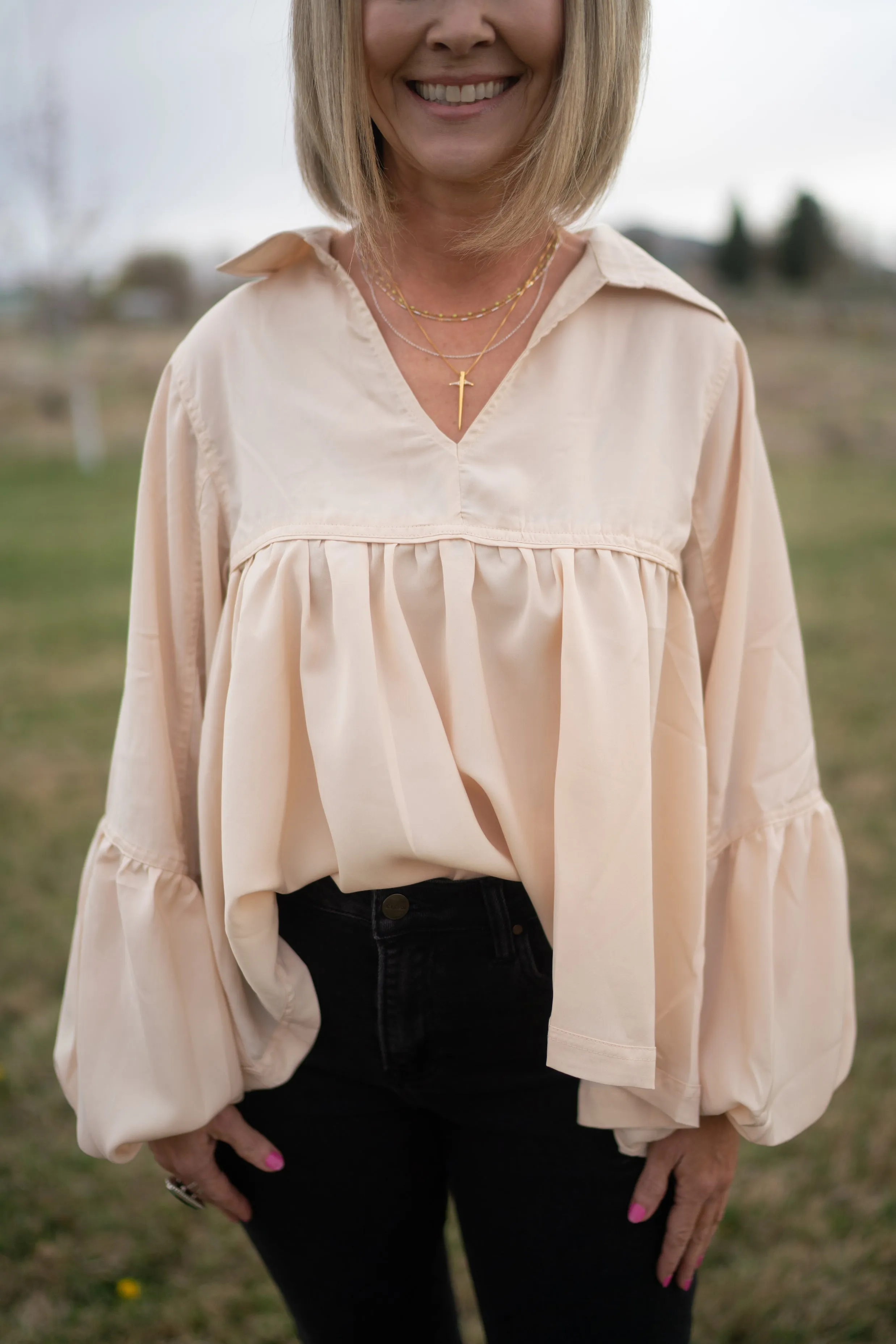 Quincey Top | Eggshell