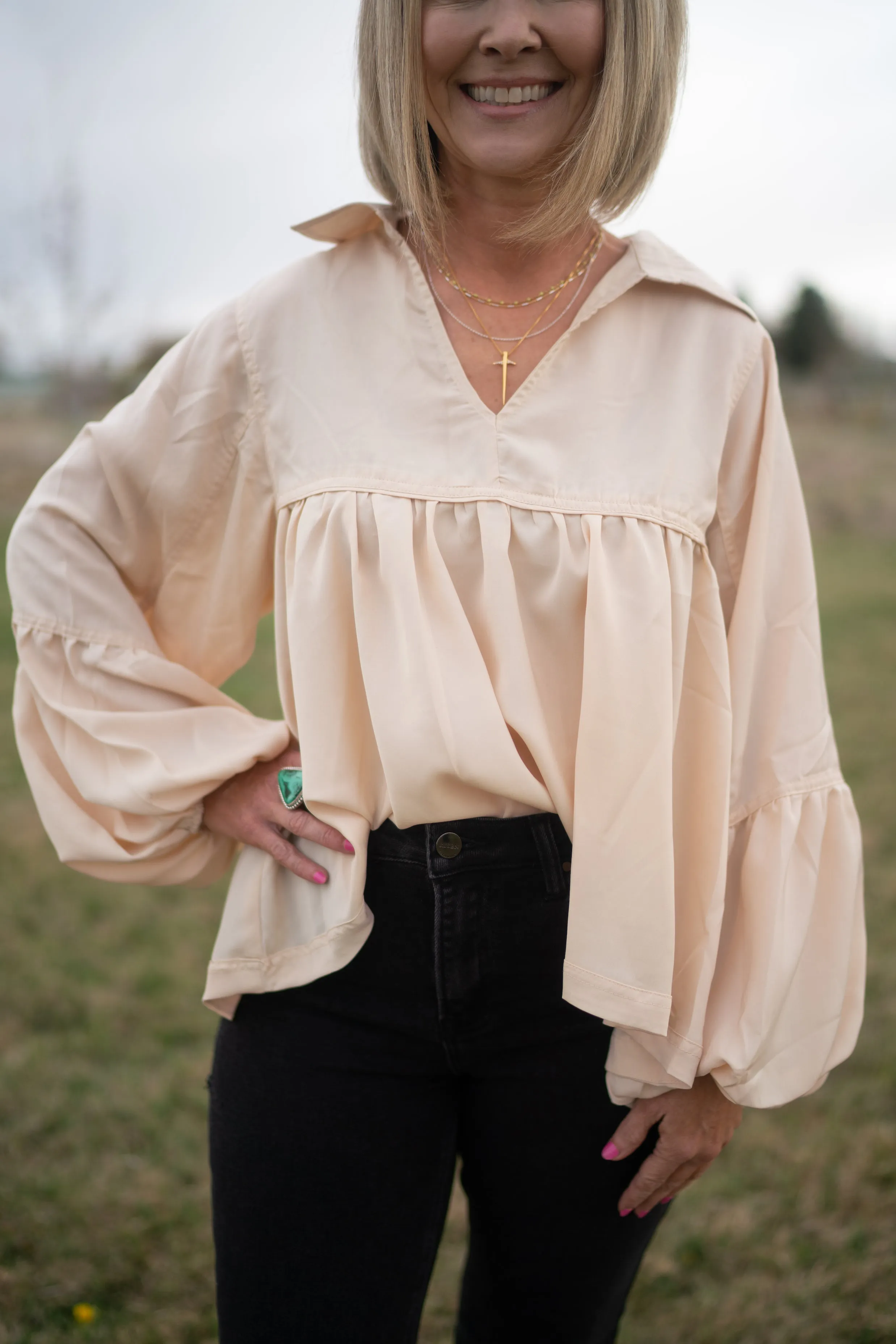 Quincey Top | Eggshell