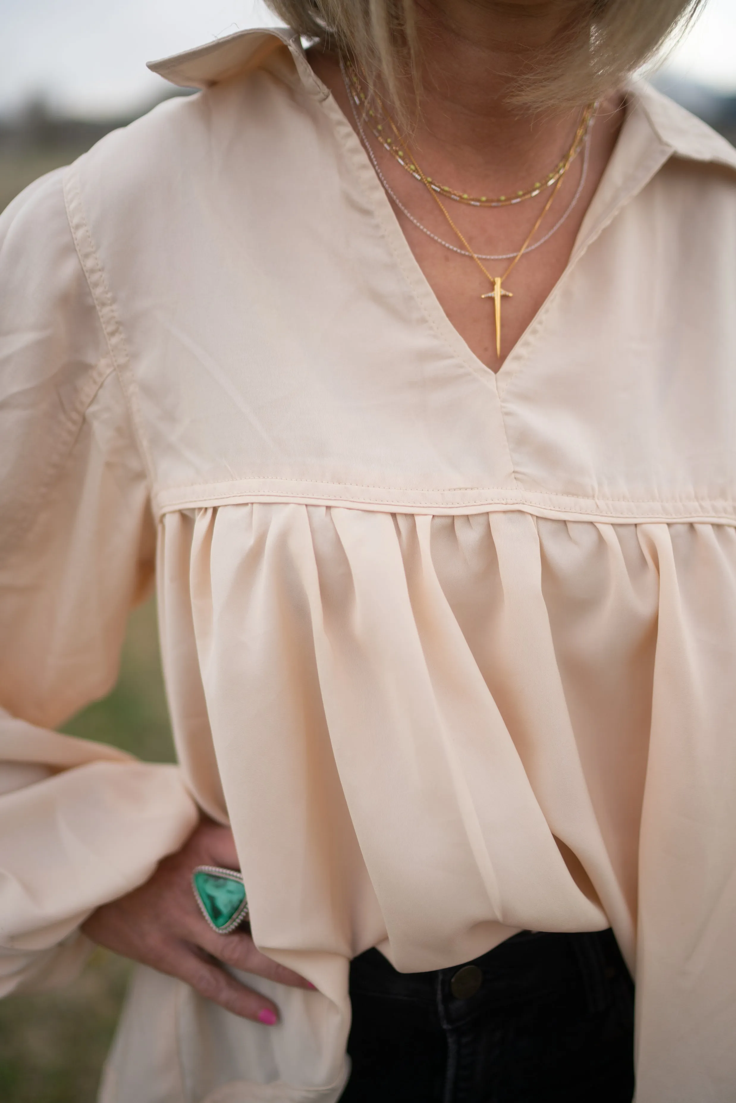 Quincey Top | Eggshell