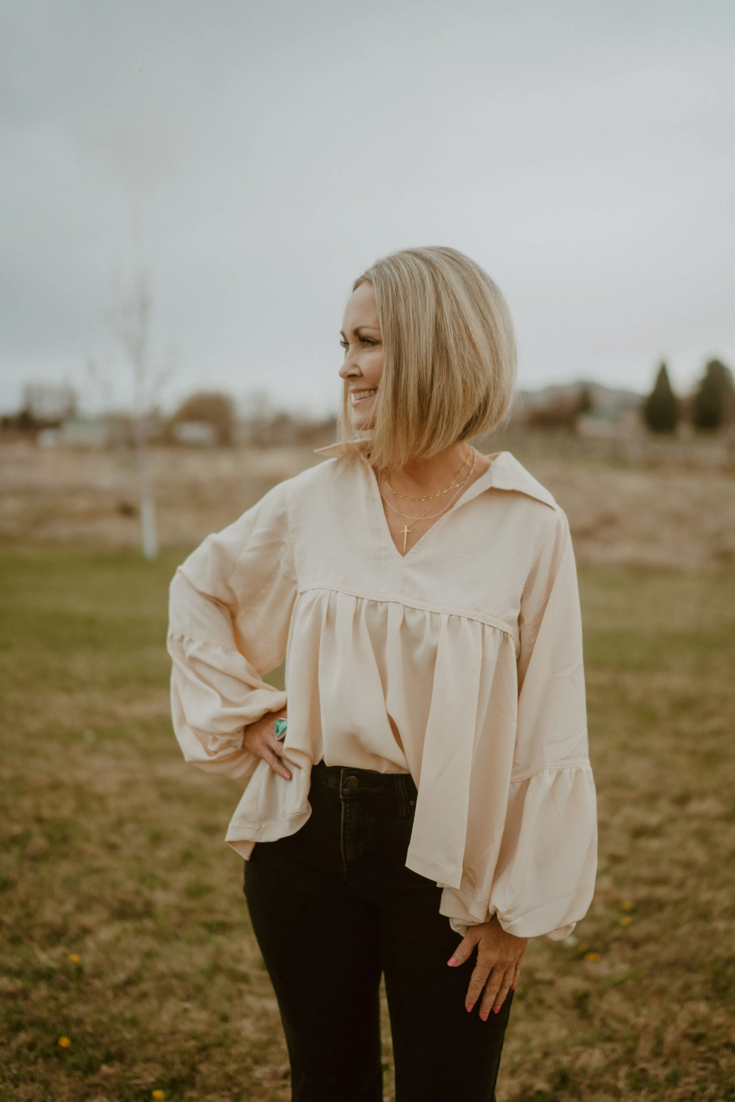 Quincey Top | Eggshell