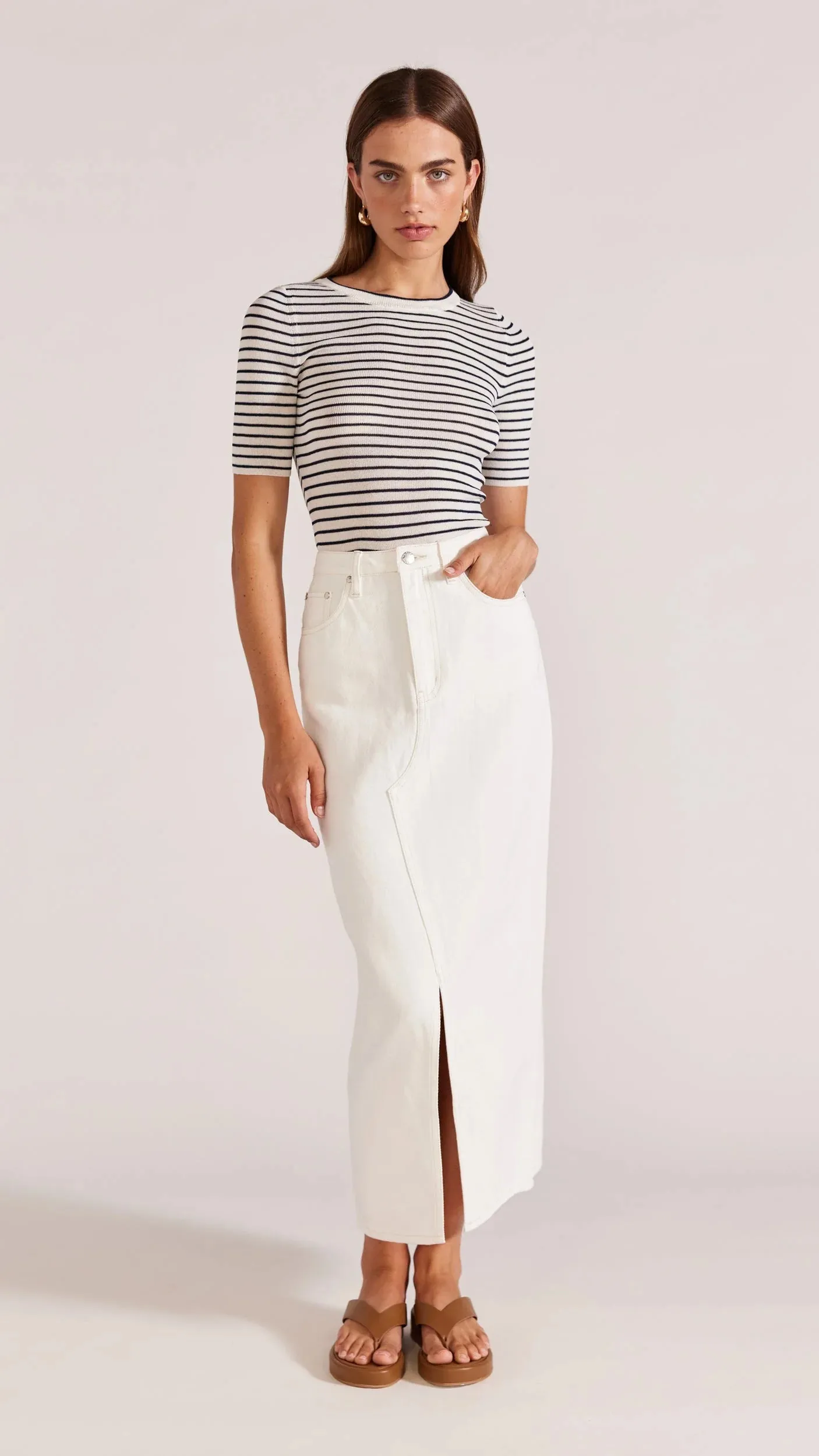 Quincy Denim Midi Skirt
