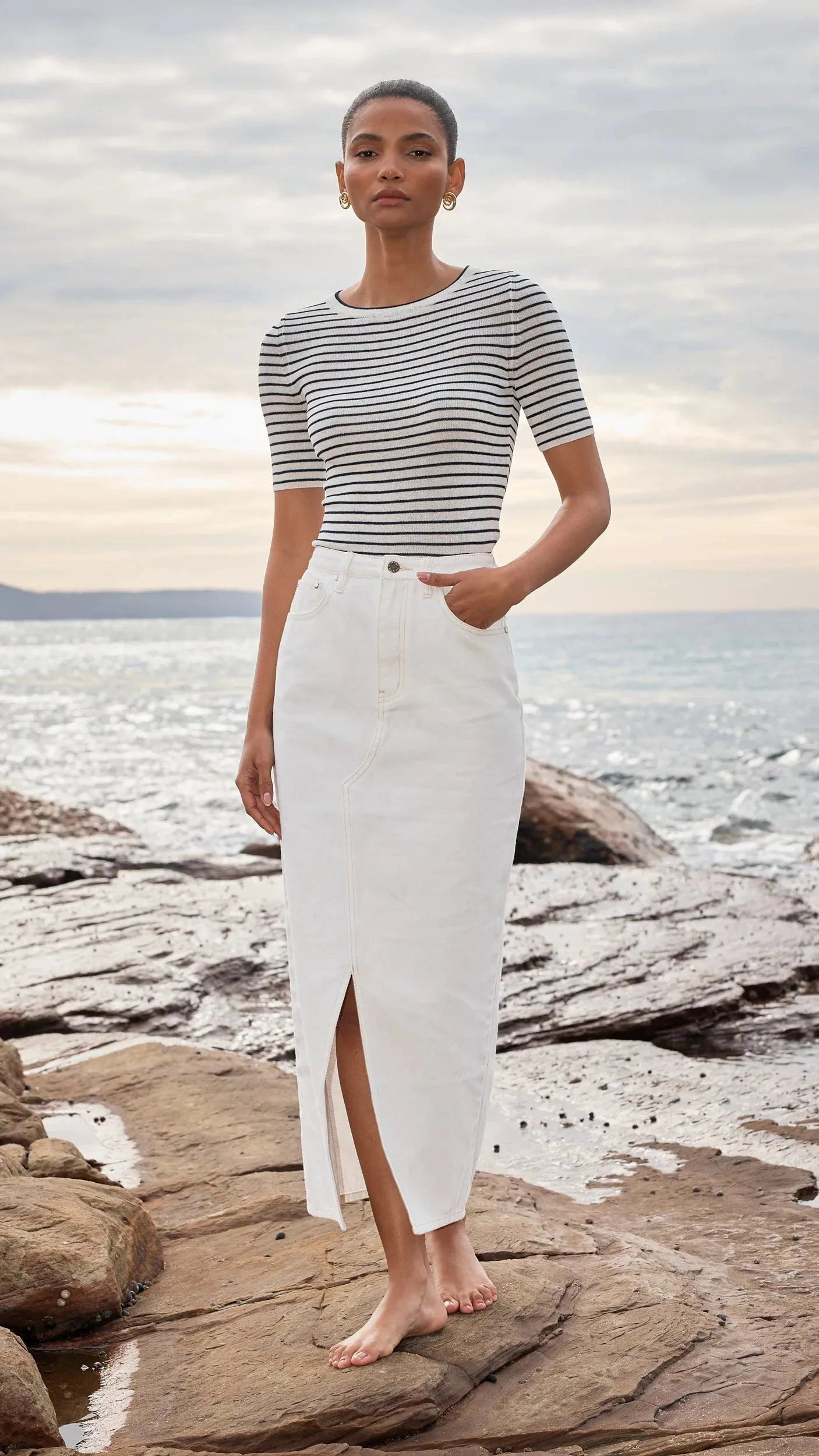 Quincy Denim Midi Skirt
