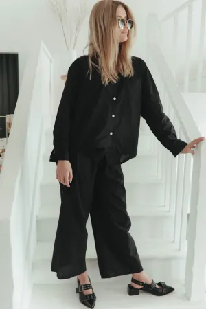 Rae by Alter Ego: Venice Linen Set in Black