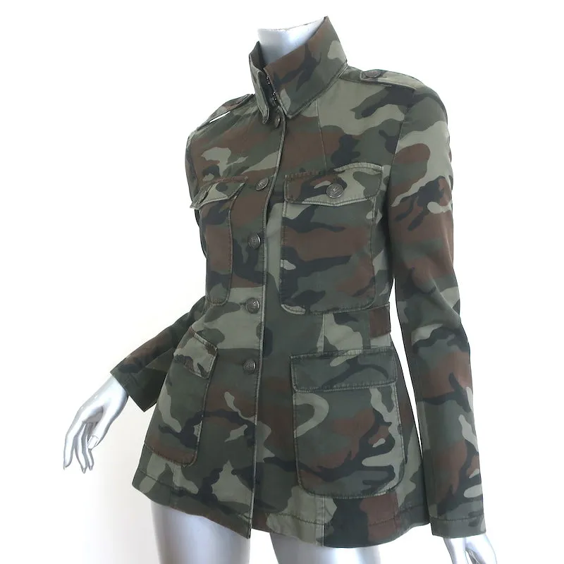 Rag & Bone Leigh Camouflage Utility Jacket Army Green Size 2