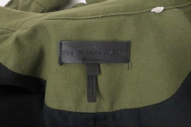 Rag & Bone/JEAN Field Jacket Army Green Cotton Size Extra Small Utility Jacket