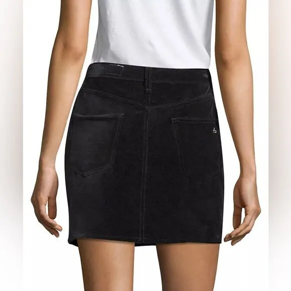 🆕Rag &amp; Bone NWT Black Velvet Dive Skirt (RB-23)