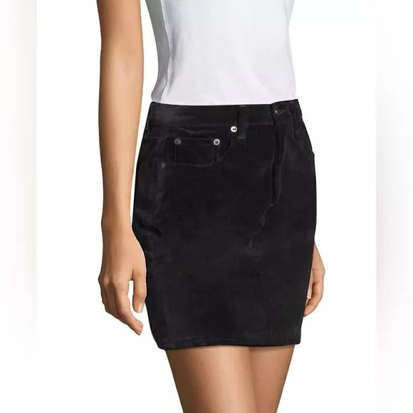 🆕Rag &amp; Bone NWT Black Velvet Dive Skirt (RB-23)