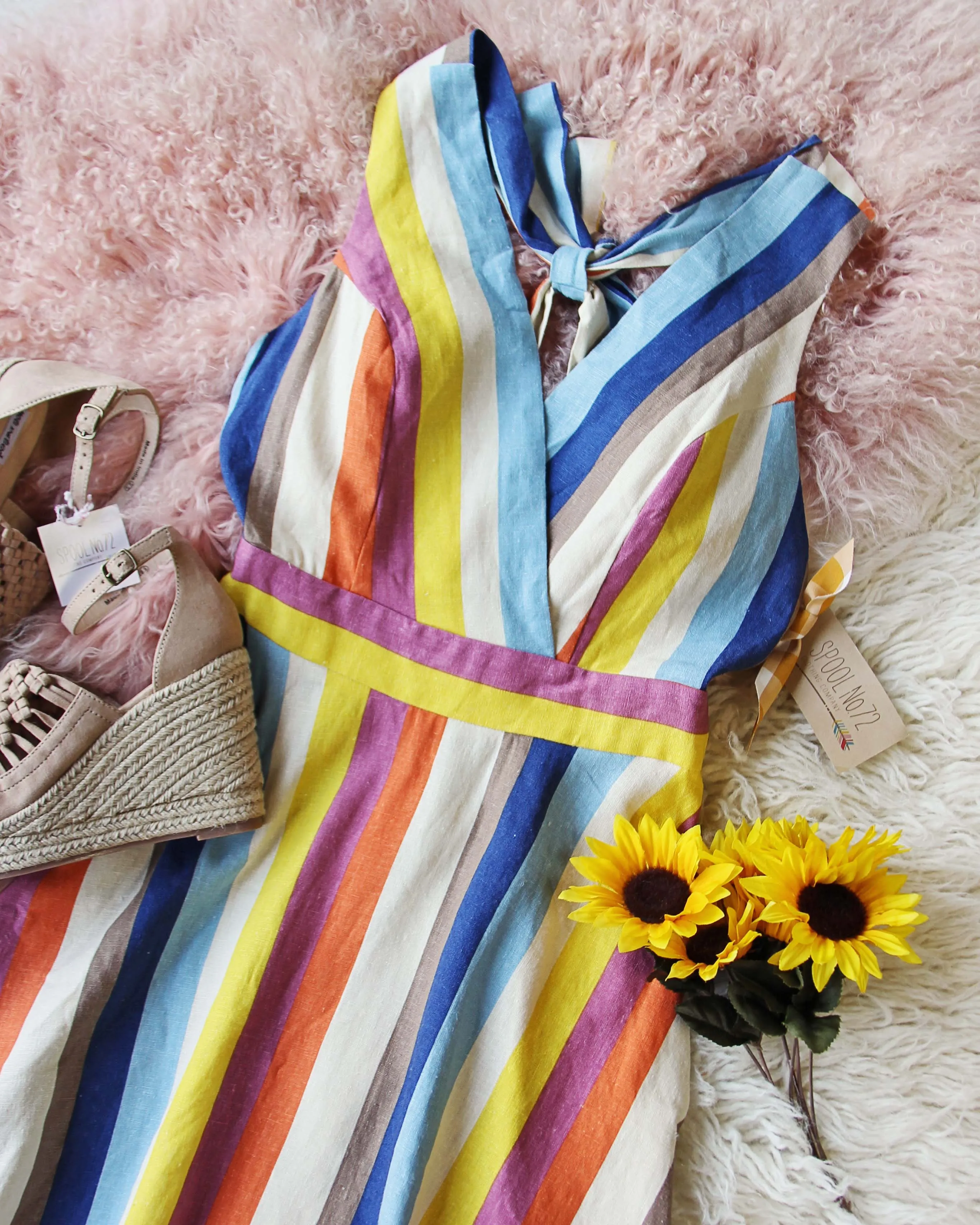 Rainbow Linen Dress