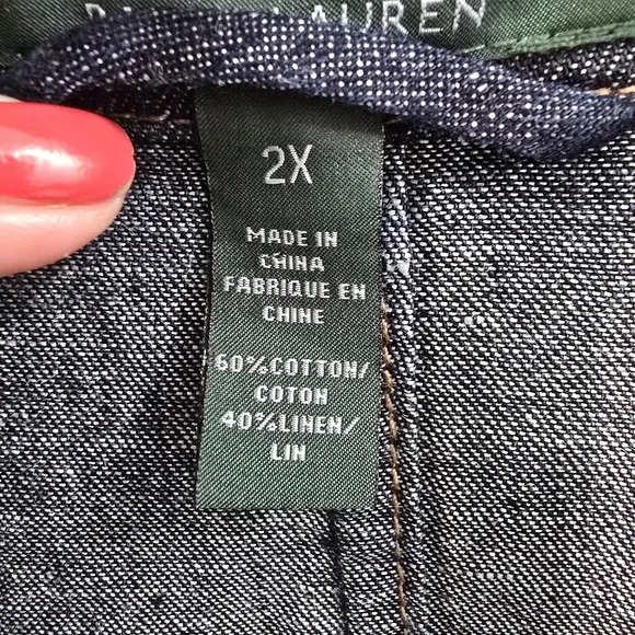 Ralph Lauren Jeans Bomber Jacket Plus Size 2X