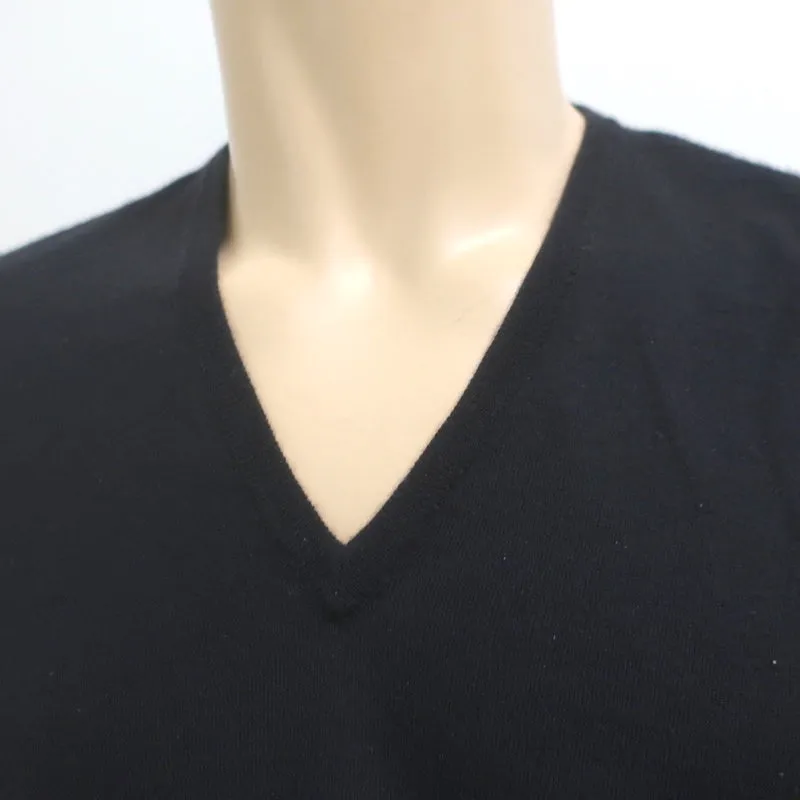 Ralph Lauren Purple Label Cashmere V-Neck Sweater Black Size Extra Large