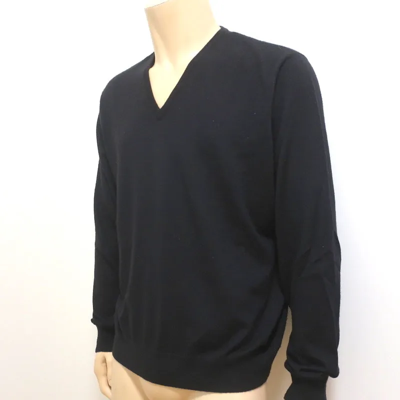 Ralph Lauren Purple Label Cashmere V-Neck Sweater Black Size Extra Large