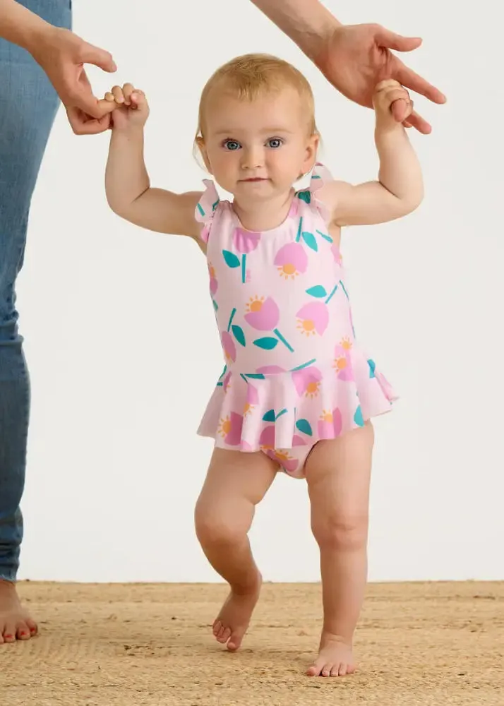 Ravello - Pink Tulip Baby & Kids Frill Swimsuit
