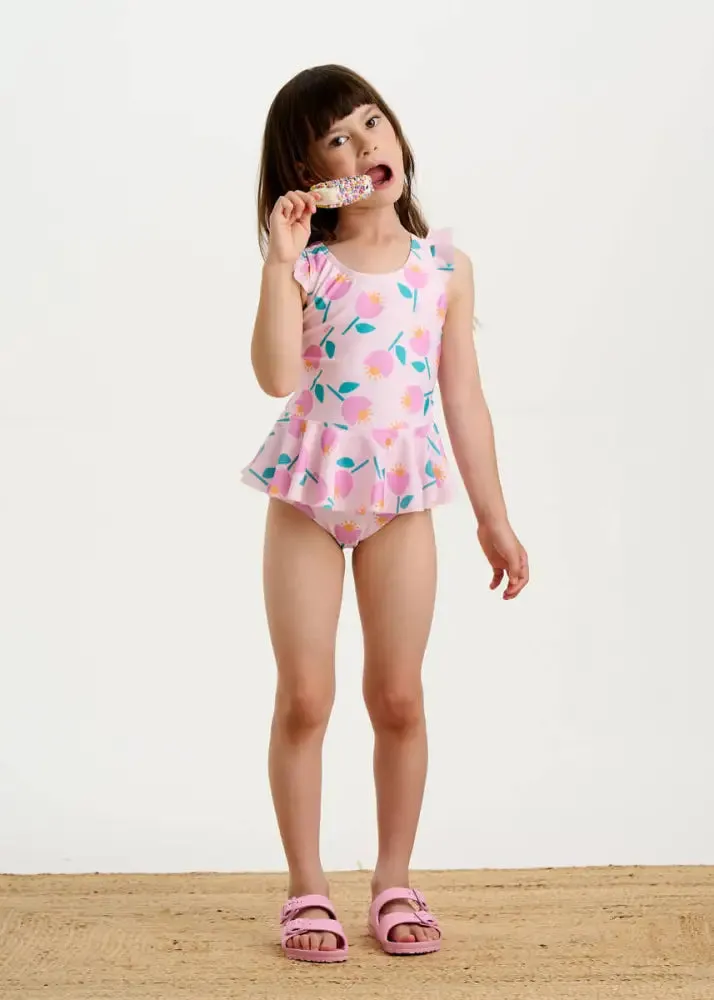 Ravello - Pink Tulip Baby & Kids Frill Swimsuit